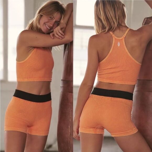 𝅺Free People Movement Prajna Shorts In Peach Horizon - Picture 1 of 5